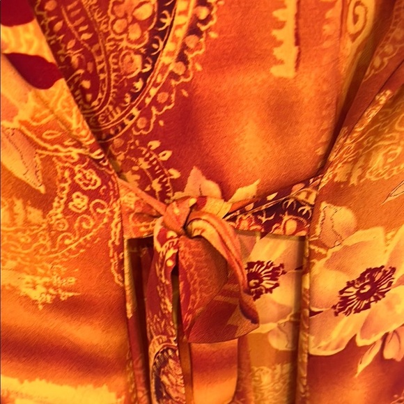 Spago Vintage Orange Patterned Maxi Dress Size 16-18 …. - Picture 5 of 9